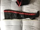 Lack overknees Stiefel schwarz mit rot abgesetzt geschätzte Gr.:36/37
